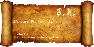 Braun Mihály névjegykártya