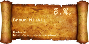 Braun Mihály névjegykártya